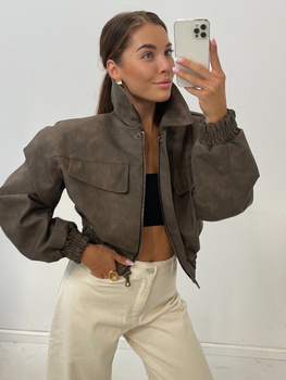 Manhattan women's leather jacket - Khaki
