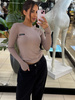 Long sleeve striped blouse - White