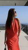 Long dress with open back - Red