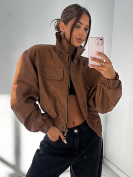 Manhattan women's leather jacket - Khaki