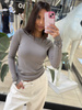 Long sleeve striped blouse - White