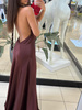 Long dress with open back - Petrol