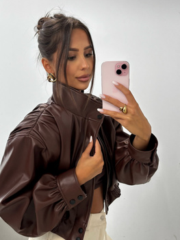 Manhattan women's leather jacket - Khaki