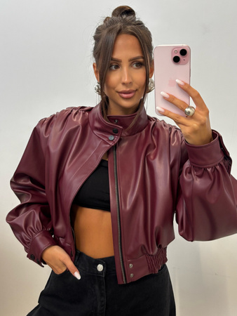 Manhattan women's leather jacket - Khaki