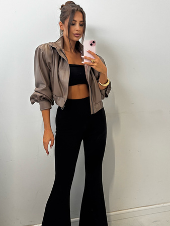 Manhattan women's leather jacket - Khaki