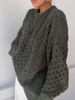 Long Merino wool cardigan - Grey
