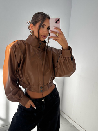 Manhattan women's leather jacket - Khaki