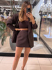 Strapless bandeau top - Chocolate