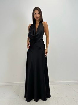 Long dress with open back - Black