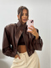 Manhattan women's leather jacket - Khaki