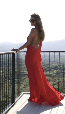 Long dress with open back - Red