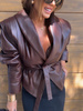Manhattan women's leather jacket - Khaki