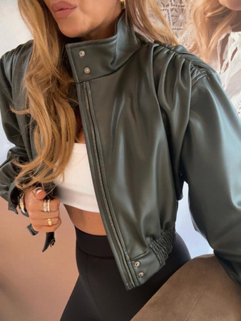 Manhattan women's leather jacket - Khaki