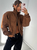 Manhattan women's leather jacket - Khaki