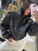 Manhattan women's leather jacket - Khaki