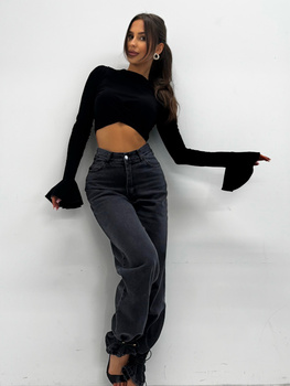 Long sleeve striped blouse - White