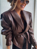 Manhattan women's leather jacket - Khaki