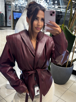 Manhattan women's leather jacket - Khaki