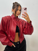 Manhattan women's leather jacket - Khaki