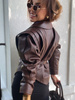 Manhattan women's leather jacket - Khaki
