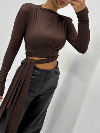 Long sleeve striped blouse - White