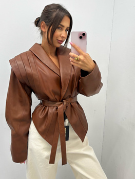 Manhattan women's leather jacket - Khaki