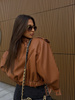 Manhattan women's leather jacket - Khaki