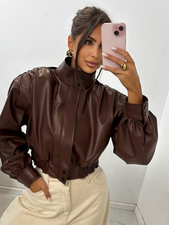 Manhattan women's leather jacket - Khaki