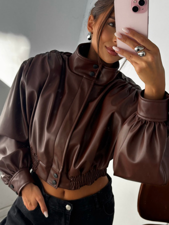 Manhattan women's leather jacket - Khaki