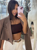Strapless bandeau top - Chocolate