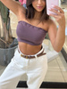 Strapless bandeau top - Chocolate