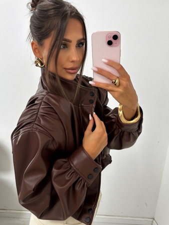 Manhattan women's leather jacket - Khaki