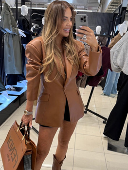 Manhattan women's leather jacket - Khaki