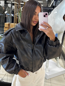 Manhattan women's leather jacket - Khaki