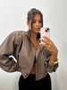 Manhattan women's leather jacket - Khaki