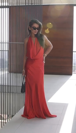 Long dress with open back - Red