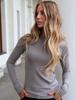 Long sleeve striped blouse - White