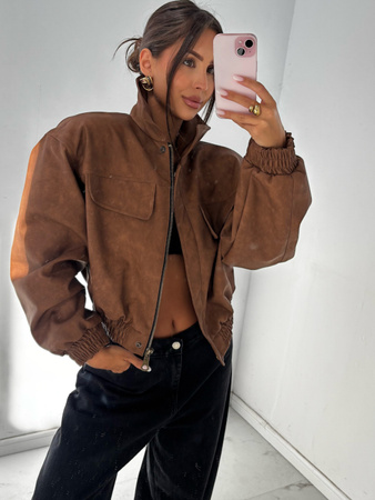 Manhattan women's leather jacket - Khaki