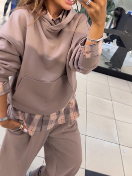 Basic sweatshirt set with hood - Orange