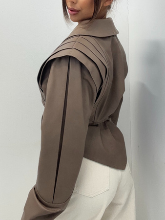 Manhattan women's leather jacket - Khaki