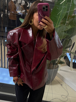 Manhattan women's leather jacket - Khaki