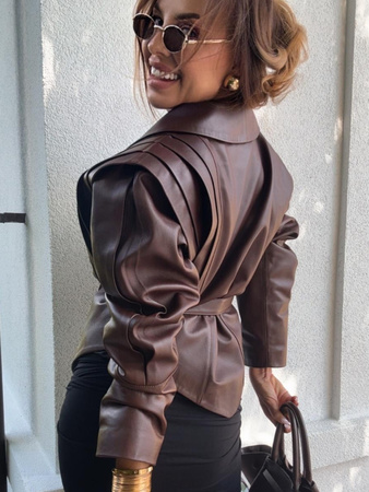 Manhattan women's leather jacket - Khaki