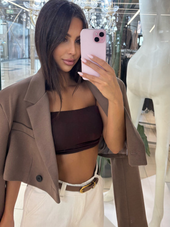Strapless bandeau top - Chocolate
