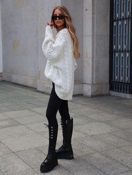 Long Merino wool cardigan - Grey