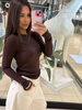 Long sleeve striped blouse - White